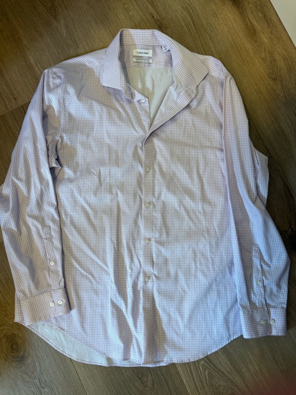 Calvin Klein Men's Light Lavender check Dress Shirt